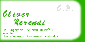 oliver merendi business card